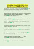 School Bus Exam UPDATED  Exam  Questions and CORRECT Answers 