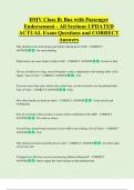 DMV Class B&colon; Bus with Passenger  Endorsement - All Sections UPDATED    ACTUAL Exam Questions and CORRECT  Answers 