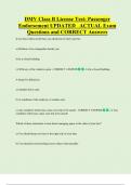 DMV Class B License Test&colon; Passenger  Endorsement UPDATED   ACTUAL Exam  Questions and CORRECT Answers 