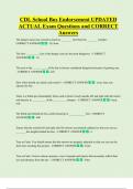CDL School Bus Endorsement UPDATED    ACTUAL Exam Questions and CORRECT  Answers 