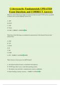 Cybersecurity Fundamentals UPDATED  Exam Questions and CORRECT Answers