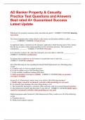 AD Banker Property & Casualty Practice Test Questions and Answers Best rated A&plus; Guaranteed Success Latest Update
