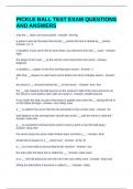 PICKLE BALL TEST EXAM QUESTIONS AND ANSWERS