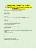 RelativityOne Certified Pro &ndash; Security  UPDATED  ACTUAL  Exam Questions and  CORRECT Answers 