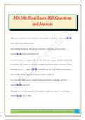 MN 580&colon; Final Exam 2025 Questions and Answers