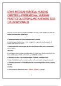 LEWIS MEDICAL-SURGICAL NURSING  CHAPTER 1 - PROFESSIONAL NURSING  PRACTICE QUESTIONS AND ANSWERS 2025  &vert; PLUS RATIONALES