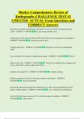 Mosbys Comprehensive Review of  Radiography-CHALLENGE TEST &num;2  UPDATED  ACTUAL Exam Questions and  CORRECT Answers 