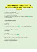 Mosby Radiology review UPDATED   ACTUAL Exam Questions and CORRECT  Answers