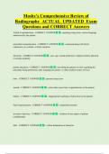 Mosby's Comprehensive Review of  Radiography  ACTUAL  UPDATED  Exam  Questions and CORRECT Answers 