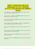 Mosby&rsquo;s Comprehensive Review of  Radiography Overview UPDATED  ACTUAL  Exam Questions and CORRECT  Answers 