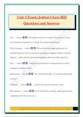 Unit 3 Exam&semi; Joshua's Law 2025 Questions and Answers