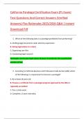 California Paralegal Certification Exam &lpar;PL Exam&rpar; Test Questions And Correct Answers &lpar;Verified  Answers&rpar; Plus Rationales 2025&sol;2026 Q&A &vert; Instant  Download Pdf