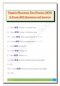 Virginia Placement Test Practice &lpar;MTE 3&rpar; Exam 2025 Questions and Answers