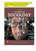 Test Bank - for Experience Sociology 5th Edition by David Croteau William Hoynes Tara Stamm&comma; Chapter &lpar;1-17&rpar; &vert;All Chapters &vert; Complete Guide A&plus;