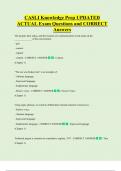 CASLI Knowledge Prep UPDATED  ACTUAL Exam Questions and CORRECT  Answers