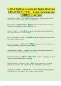 CASLI Written Exam Study Guide Overview  UPDATED ACTUAL   Exam Questions and  CORRECT Answers 