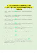 CASLI Generalist Knowledge Exam  UPDATED  Exam Questions and CORRECT  Answers