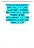 TEST BANK FOR Success in Practical&sol;Vocational Nursing&colon; From Student to Leader 9th Edition by Patricia Knecht &comma; ISBN&colon; 9780323683722 chapter 1-19 &vert;Complete Guide Newest Version 2024