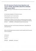 NC Life Insurance Practice Exam Questions and answers EXAM&comma; SOLUTIONS &lpar;MULTIPLE CHOICES&rpar; 100&percnt; correct 2025&excl;&excl;