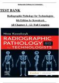   TEST BANK Radiographic Pathology for Technologists &Tab; 8th Edition by Kowalczyk &Tab; All Chapters 1 - 12 &sol; Full Complete     