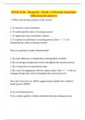 NSGD 3216 &ndash; NorQuest College &ndash; Weeks 1&ndash;4 Research Practice Questions with Accurate Answers