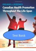 Edelman and Kudzma&rsquo;s Canadian Health Promotion Throughout the Life Span 1st Edition Dames Test Bank&comma; study guide