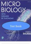 TEST BANK For Microbiology with Diseases by Taxonomy&comma; 6th Edition &lpar;Bauman&rpar;&vert; Complete Chapter's 1 - 27 &vert; 100 &percnt; Verified&period; study guide