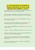 New Mexico Real Estate Principles &  Practice UPDATED  ACTUAL Exam  Questions and CORRECT Answers