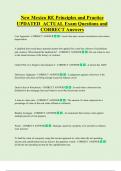 New Mexico RE Principles and Practice  UPDATED  ACTUAL Exam Questions and  CORRECT Answers
