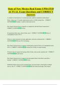 State of New Mexico Real Estate UPDATED   ACTUAL Exam Questions and CORRECT  Answers 