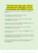 NM broker basics unit 1 quiz - NM real  estate license law UPDATED  ACTUAL  Exam Questions and CORRECT Answers 