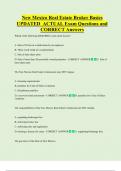 New Mexico Real Estate Broker Basics  UPDATED  ACTUAL Exam Questions and  CORRECT Answers