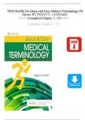 Test Bank for Quick & Easy Medical Terminology &lpar;9th & 10th Editions&rpar; by Peggy C&period; Leonard