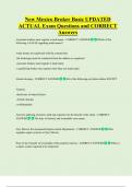 New Mexico Broker Basic UPDATED     ACTUAL Exam Questions and CORRECT  Answers