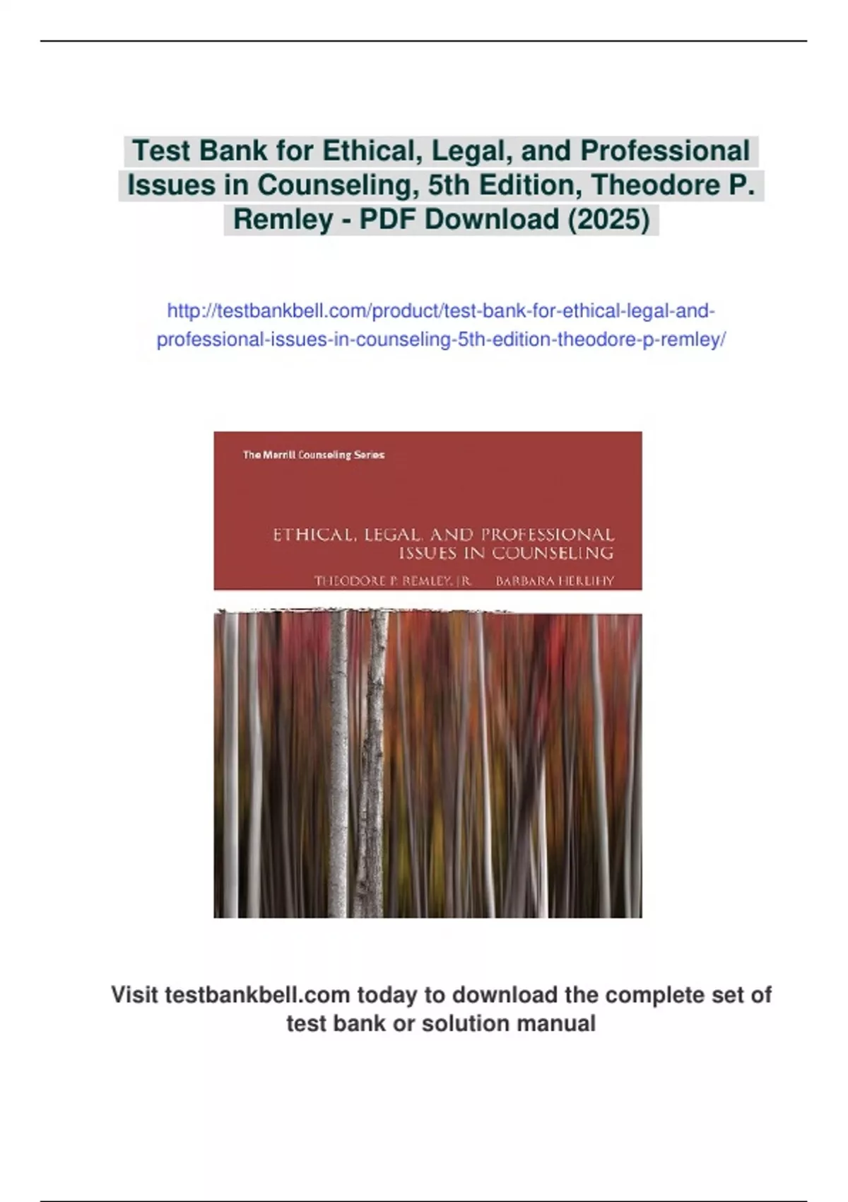 Summary Test Bank for Ethical, Legal, and Professional Issues in