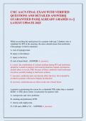 CMC AACN FINAL EXAM WITH VERIFIED  QUESTIONS AND DETAILED ANSWERS&vert;&vert;  GUARANTEED PASS&vert;&vert; ALREADY GRADED A&plus; &vert;&vert;  LATEST UPDATE 2025