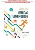 TEST BANK FOR QUICK AND EASY MEDICAL  TERMINOLOGY 10th EDITION BY LEONARD ALL CHAPTERS 