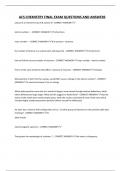 ACS CHEMISTRY FINAL EXAM QUESTIONS AND ANSWERS