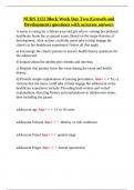 NURS 3122 &ndash; Growth and Development &ndash; Block Week Day Two Review with Accurate Questions and Answers