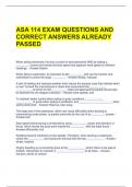 ASA 114 EXAM QUESTIONS AND CORRECT ANSWERS ALREADY PASSED 