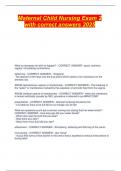 Maternal Child Nursing Exam 2 with correct answers 2025