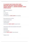TS CULINARY NOCTI EXAM LATEST EXAM  QUESTIONS AND WELL DETAILED ANSWERS &vert;  ALREADY GRADED A&plus; &vert; VERIFIED ANSWERS &vert; LATEST  UPDATE 2025&sol;26 