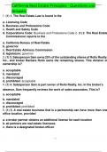 CA Real Estate Principles Final Exam Questions & Certified Solutions&period;