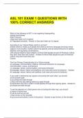 ASL 101 EXAM 1 QUESTIONS WITH 100&percnt; CORRECT ANSWERS 