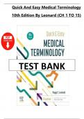 Test bank for quick and easy terminology