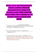 Block 1 & 2 - Air Transportation &lpar;2T2X1&rpar; LATEST UPDATED 2025&sol;2026 WITH COMPLETE questions with SURE VERIFIED SOLUTIONS 100&percnt; GRADED AT A&plus; SCORE&excl;&excl; SURE GUARANTEED PASS&excl;&excl;