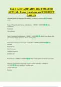 Unit 1 AO1&sol; AO2&sol; AO3&sol; AO4 UPDATED  ACTUAL  Exam Questions and CORRECT  Answers 