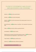 PATIENT CENTERED CARE EXAM 2 2025 QUESTIONS AND ANSWERS