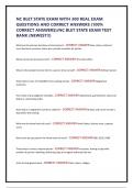 NC BLET STATE EXAM WITH 300 REAL EXAM QUESTIONS AND CORRECT ANSWERS &lpar;100&percnt; CORRECT ANSWERS&rpar;&sol;NC BLET STATE EXAM TEST BANK &lpar;NEWEST&excl;&excl;&rpar;