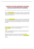BAHAMAS CUSTOMS BROKERAGE TRAINING  EXAM 2025 QUESTIONS WITH ANSWERS 